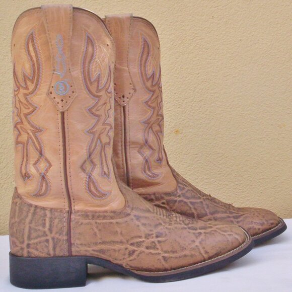 Tony Lama Elephant Print Boots (8 B) - Picture 1 of 7